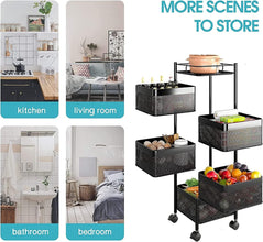 Rotating Multi-Layer Kitchen Shelf
