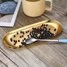 Gold Plated Stainless Steel Oval Tray