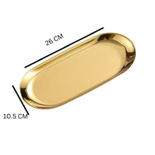 Gold Plated Stainless Steel Oval Tray