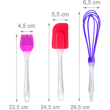 Silicone Whisk, Basting Brush & Spatula Set