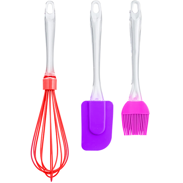 Silicone Whisk, Basting Brush & Spatula Set