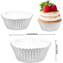 Aluminum Foil Cupcake Liner Silver 100Pcs