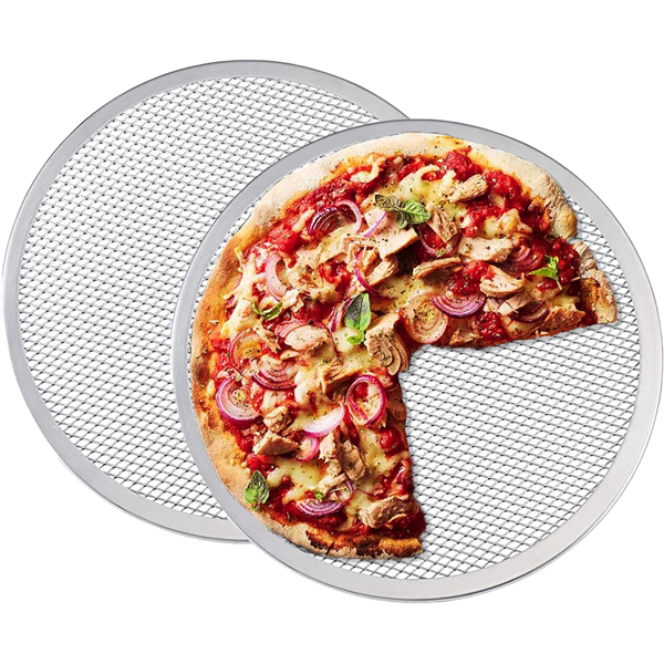 Pizza Mesh Plate Aluminum 14 Inch