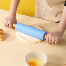 Silicone Rolling Pin With Wooden Handle