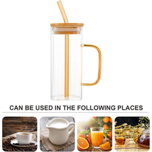 Glass Tumbler With Bamboo Lid & Straw