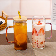 Glass Tumbler With Bamboo Lid & Straw