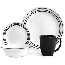 Corelle Livingware Series 16 Pcs Set Onyx Black - bakeware bake house kitchenware bakers supplies baking