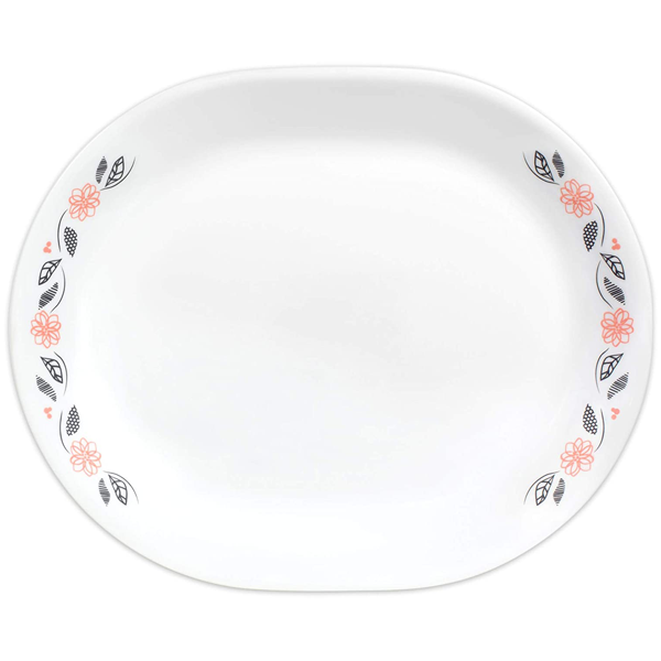 Corelle Livingware 12.25" Serving Platter Tangerine Garden - bakeware bake house kitchenware bakers supplies baking