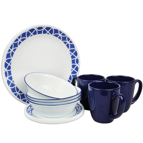 Corelle 16pc Dinner Set - Cobalt Circle