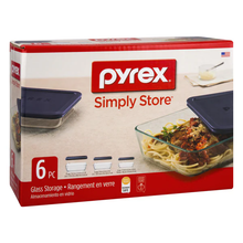 Pyrex Rectangular Glass Food Storage Container 6Pcs Set