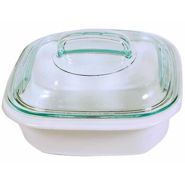 Corelle 1.41L Square Dish White w/ Glass Cover & Plastic Lid - bakeware bake house kitchenware bakers supplies baking