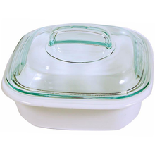 Corelle 1.41L Square Dish White w/ Glass Cover & Plastic Lid - bakeware bake house kitchenware bakers supplies baking