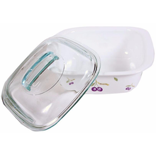 Corelle 1.41L Square Dish Plum W/ Glass Cover & Plastic Lid - bakeware bake house kitchenware bakers supplies baking