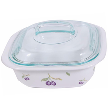 Corelle 1.41L Square Dish Plum W/ Glass Cover & Plastic Lid - bakeware bake house kitchenware bakers supplies baking
