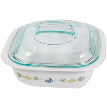 Corelle 1.41L Square Dish Secret Garden W/ Glass Cover & Plastic Lid - bakeware bake house kitchenware bakers supplies baking