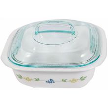 Corelle 1.41L Square Dish Secret Garden W/ Glass Cover & Plastic Lid - bakeware bake house kitchenware bakers supplies baking