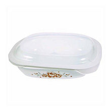 Corelle 2.83L Oblong Dish Brushed Stroke Roses with plastic cover - bakeware bake house kitchenware bakers supplies baking