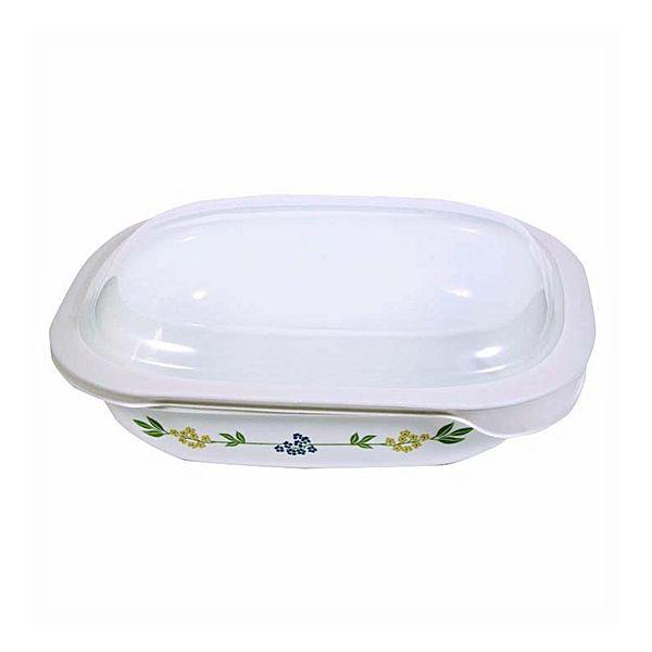 Corelle 2.83L Oblong Dish Secret Garden with plastic cover - bakeware bake house kitchenware bakers supplies baking