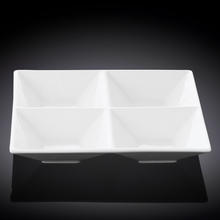 Wilmax Fine Porcelain Divided Square Dish 8