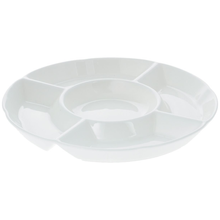 Wilmax Fine Porcelain Divided Round Dish 10