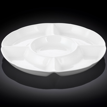 Wilmax Fine Porcelain Divided Round Dish 10