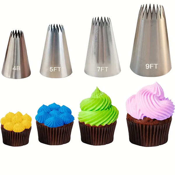 4pcs Large Icing Piping Nozzle Tip Set