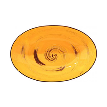 Wilmax Spiral Yellow Oval Bowl 11.75